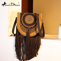 Montana West Concho Fringe Crossbody Purse