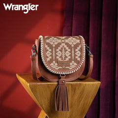 Wrangler Aztec Print Tassel Crossbody Bag