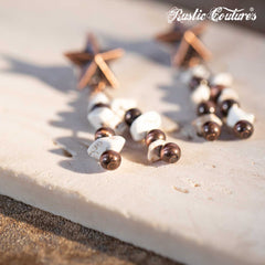 Rustic Couture's Chip Stone with Top Star Stud Earring