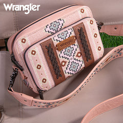 Wrangler Aztec Printed Crossbody Purse-Pink