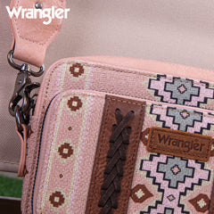 Wrangler Aztec Printed Crossbody Purse-Pink