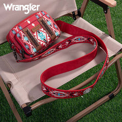 Wrangler Aztec Printed Crossbody Purse-Red