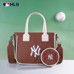 MLB New York Yankees Team Tote/Crossbody with Baseball Coin Pouch