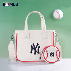 MLB New York Yankees Team Tote/Crossbody with Baseball Coin Pouch