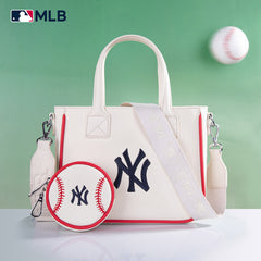 MLB New York Yankees Team Tote/Crossbody with Baseball Coin Pouch