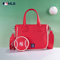 MLB New York Yankees Team Tote/Crossbody with Baseball Coin Pouch