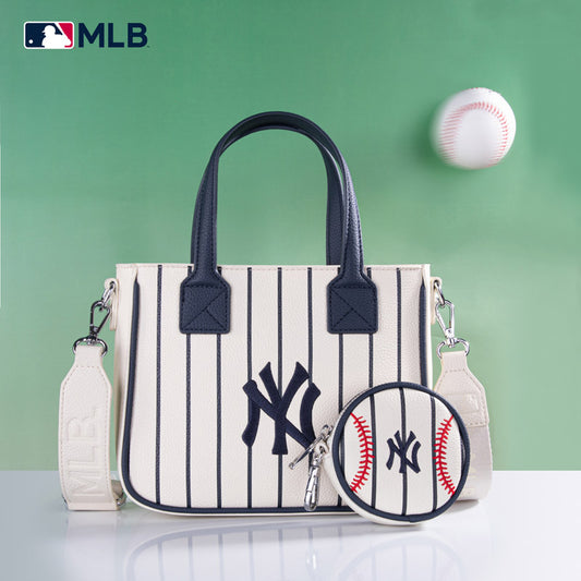 MLB New York Yankees Team Tote/Crossbody with Baseball Coin Pouch