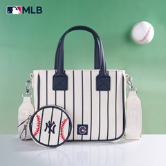 MLB New York Yankees Team Tote/Crossbody with Baseball Coin Pouch