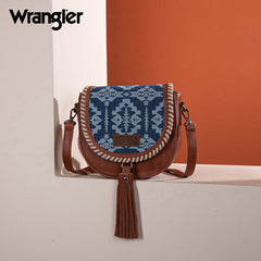 Wrangler Aztec Print Tassel Crossbody Bag