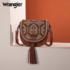 Wrangler Aztec Print Tassel Crossbody Bag