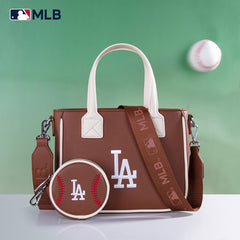 MLB Los Angeles Dodgers Team Tote/Crossbody with Baseball Coin Pouch