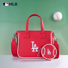 MLB Los Angeles Dodgers Team Tote/Crossbody with Baseball Coin Pouch