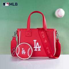 MLB Los Angeles Dodgers Team Tote/Crossbody with Baseball Coin Pouch