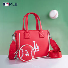 MLB Los Angeles Dodgers Team Tote/Crossbody with Baseball Coin Pouch