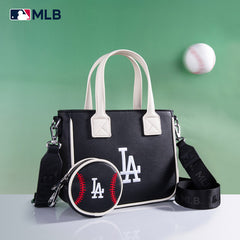 MLB Los Angeles Dodgers Team Tote/Crossbody with Baseball Coin Pouch