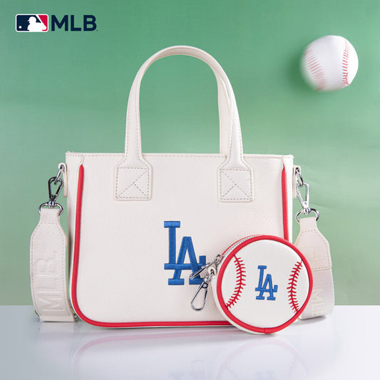 MLB Los Angeles Dodgers Team Tote/Crossbody with Baseball Coin Pouch