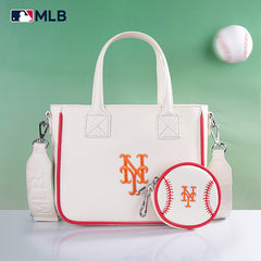 MLB New York Mets Team Tote/Crossbody with Baseball Coin Pouch