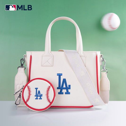 MLB Los Angeles Dodgers Team Tote/Crossbody with Baseball Coin Pouch