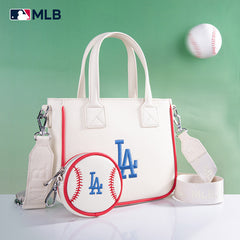 MLB Los Angeles Dodgers Team Tote/Crossbody with Baseball Coin Pouch