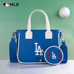 MLB Los Angeles Dodgers Team Tote/Crossbody with Baseball Coin Pouch