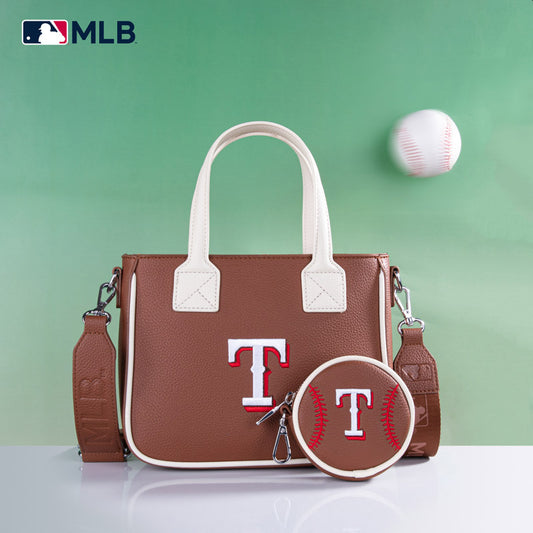 MLB Texas Rangers Team Tote/Crossbody with Baseball Coin Pouch