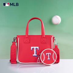 MLB Texas Rangers Team Tote/Crossbody with Baseball Coin Pouch