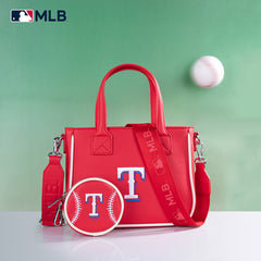 MLB Texas Rangers Team Tote/Crossbody with Baseball Coin Pouch