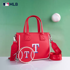 MLB Texas Rangers Team Tote/Crossbody with Baseball Coin Pouch