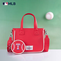 MLB Texas Rangers Team Tote/Crossbody with Baseball Coin Pouch