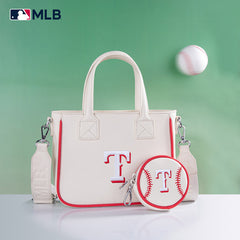 MLB Texas Rangers Team Tote/Crossbody with Baseball Coin Pouch