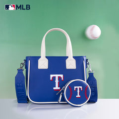 MLB Texas Rangers Team Tote/Crossbody with Baseball Coin Pouch