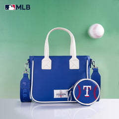 MLB Texas Rangers Team Tote/Crossbody with Baseball Coin Pouch