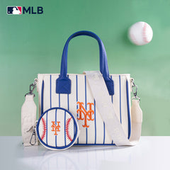 MLB New York Mets Team Tote/Crossbody with Baseball Coin Pouch