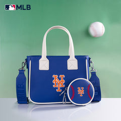 MLB New York Mets Team Tote/Crossbody with Baseball Coin Pouch