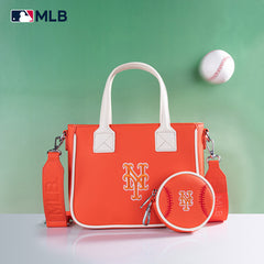 MLB New York Mets Team Tote/Crossbody with Baseball Coin Pouch