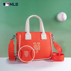 MLB New York Mets Team Tote/Crossbody with Baseball Coin Pouch