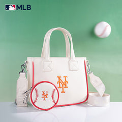 MLB New York Mets Team Tote/Crossbody with Baseball Coin Pouch