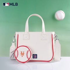 MLB New York Mets Team Tote/Crossbody with Baseball Coin Pouch