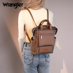 Wrangler Multi-function Leather Backpack