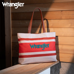 Wrangler Striped Canvas Tote Bag