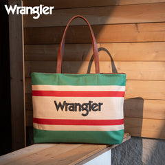 Wrangler Striped Canvas Tote Bag