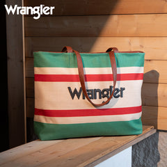 Wrangler Striped Canvas Tote Bag