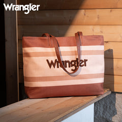 Wrangler Striped Canvas Tote Bag