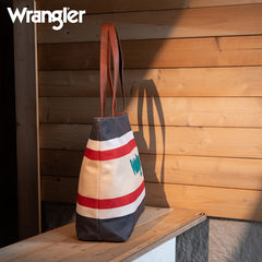 Wrangler Striped Canvas Tote Bag