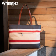 Wrangler Striped Canvas Tote Bag