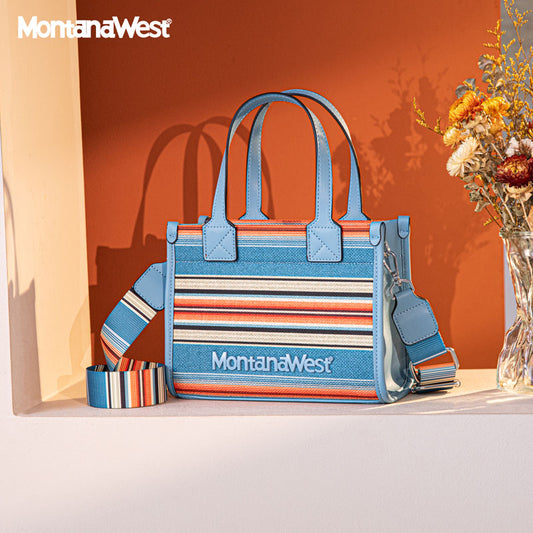 Montana West Colorful Stripe Carry Tote