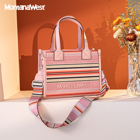 Montana West Colorful Stripe Carry Tote