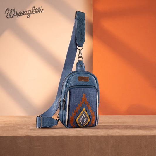 Wrangler Aztec Knitted Sling Bag