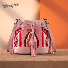 Wrangler Aztec Print Knitted Crossbody Bucket Bag