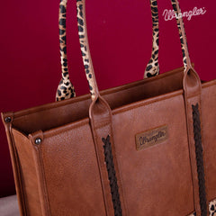 Wrangler Concealed Carry Leopard/Crocodile/Cow Pattern Tote/Crossbody Bag